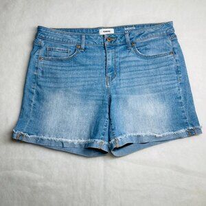 Sonoma Goods For Life Womens Blue High Rise Boyfriend Cuffed Denim Shorts Sz 14